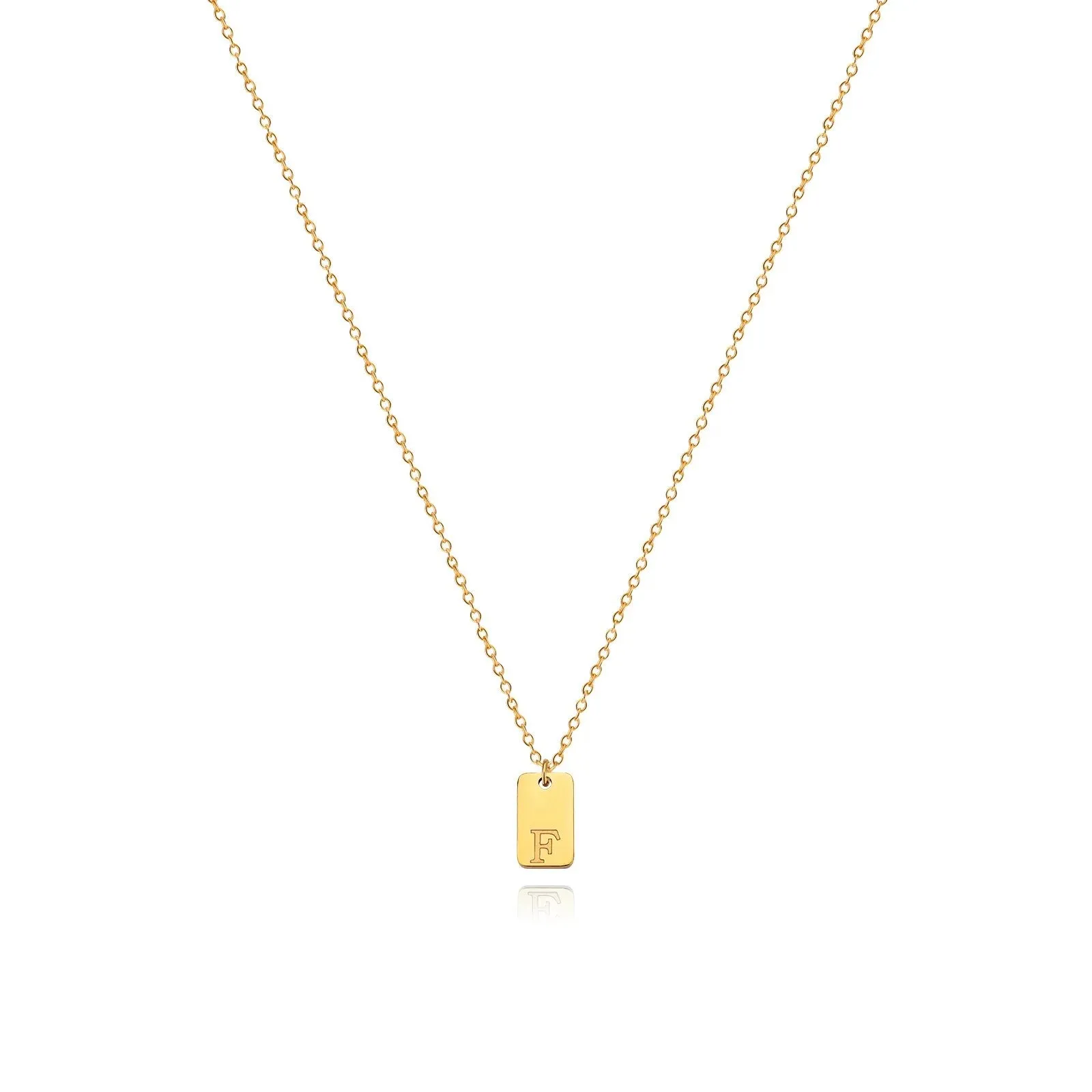 Tiny Square Initial Letter Necklaces For Women Gold Plated Stainless Steel Engraved Letter Necklace Christmas Birthday Jewelry