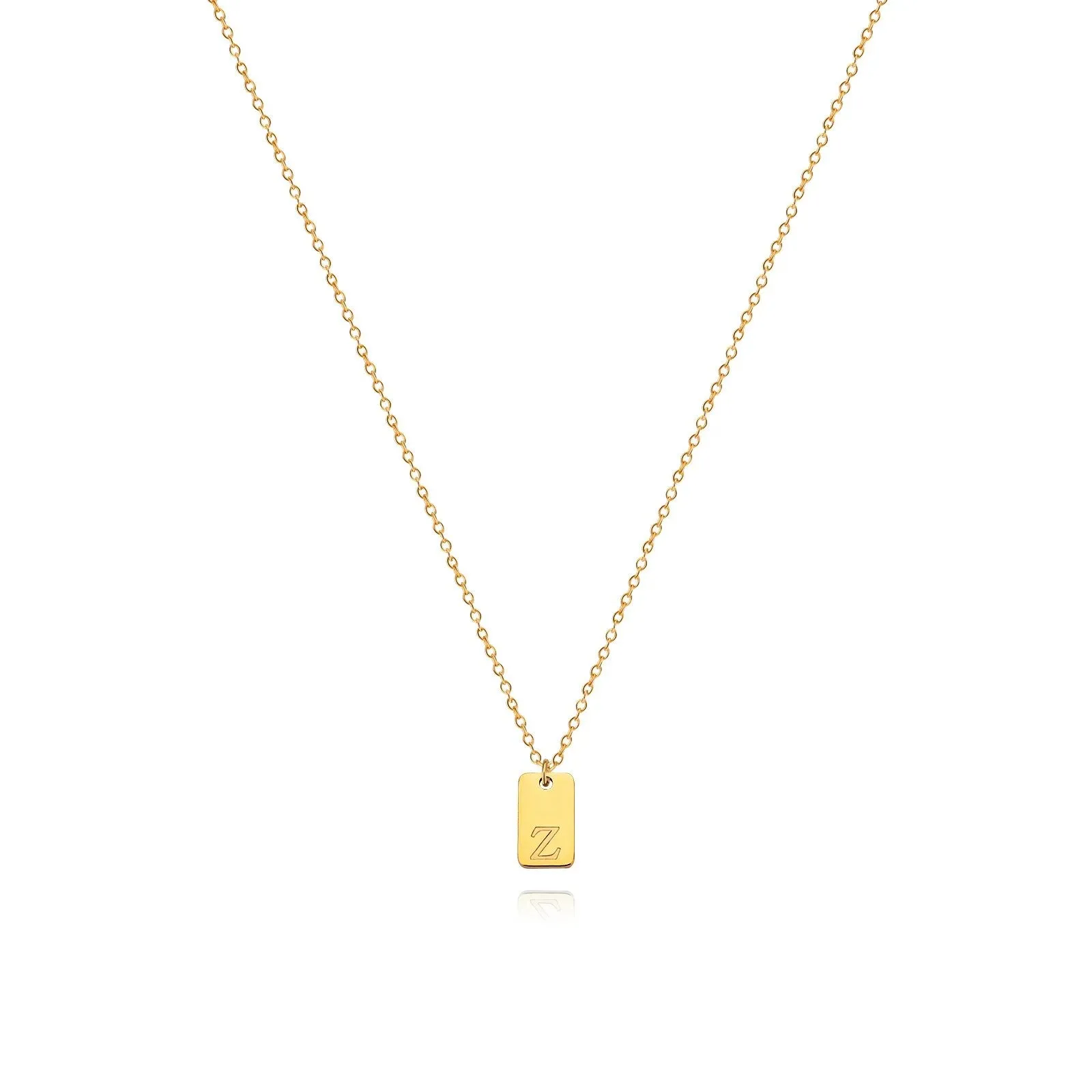 Tiny Square Initial Letter Necklaces For Women Gold Plated Stainless Steel Engraved Letter Necklace Christmas Birthday Jewelry