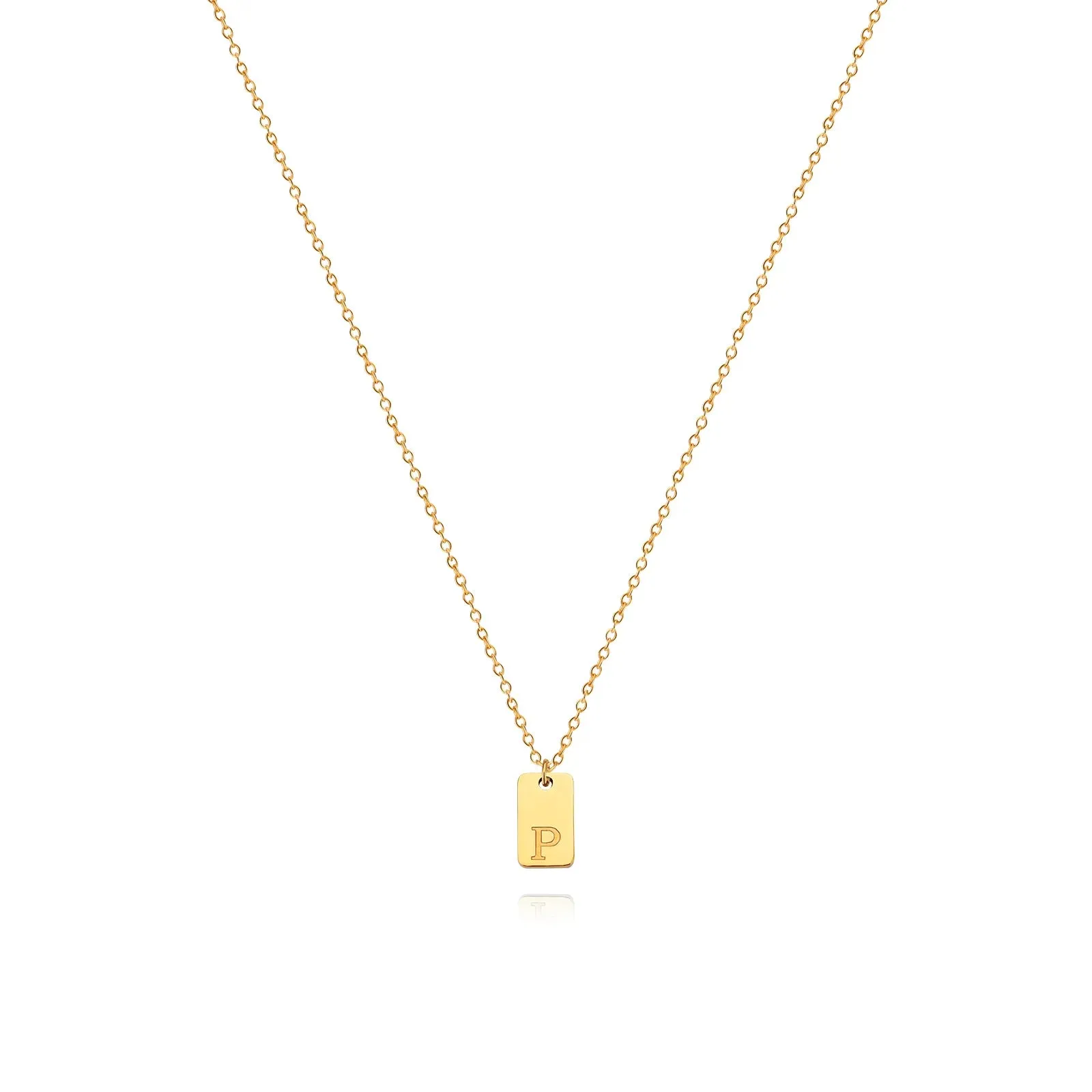 Tiny Square Initial Letter Necklaces For Women Gold Plated Stainless Steel Engraved Letter Necklace Christmas Birthday Jewelry