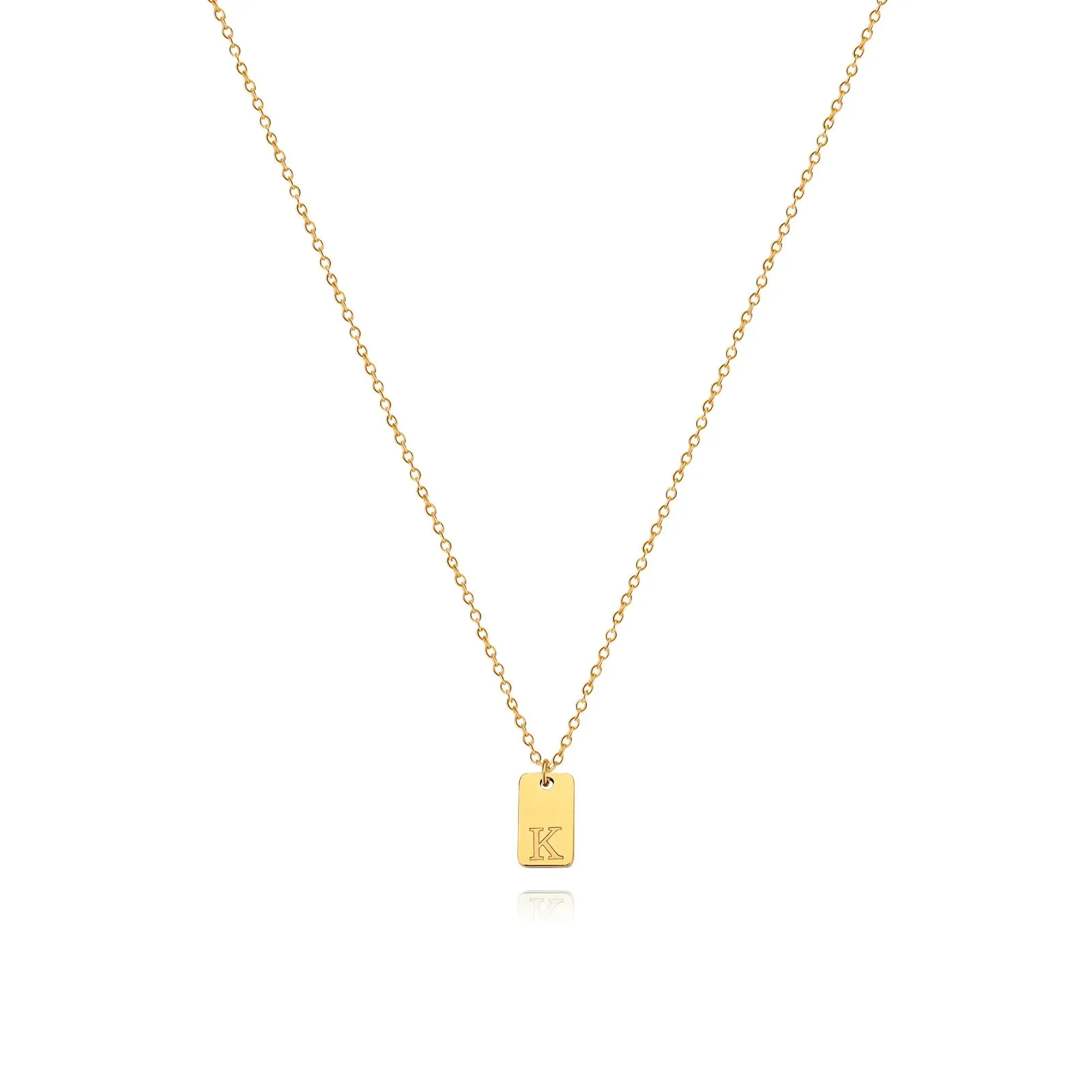 Tiny Square Initial Letter Necklaces For Women Gold Plated Stainless Steel Engraved Letter Necklace Christmas Birthday Jewelry