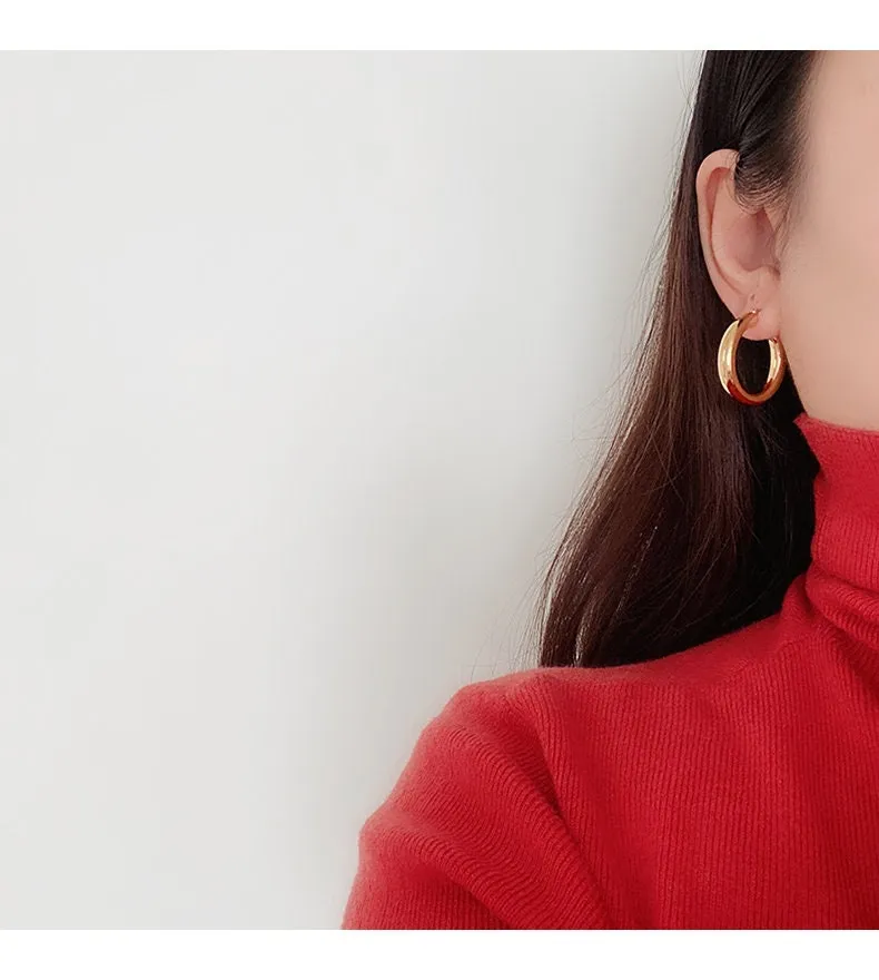 Titanium Gold Hoops Hypoallergenic 18k Gold Hoop Earrings Simple 18k Gold Plated Titanium Fill Nickle Free Minimalistic Chic Dainty