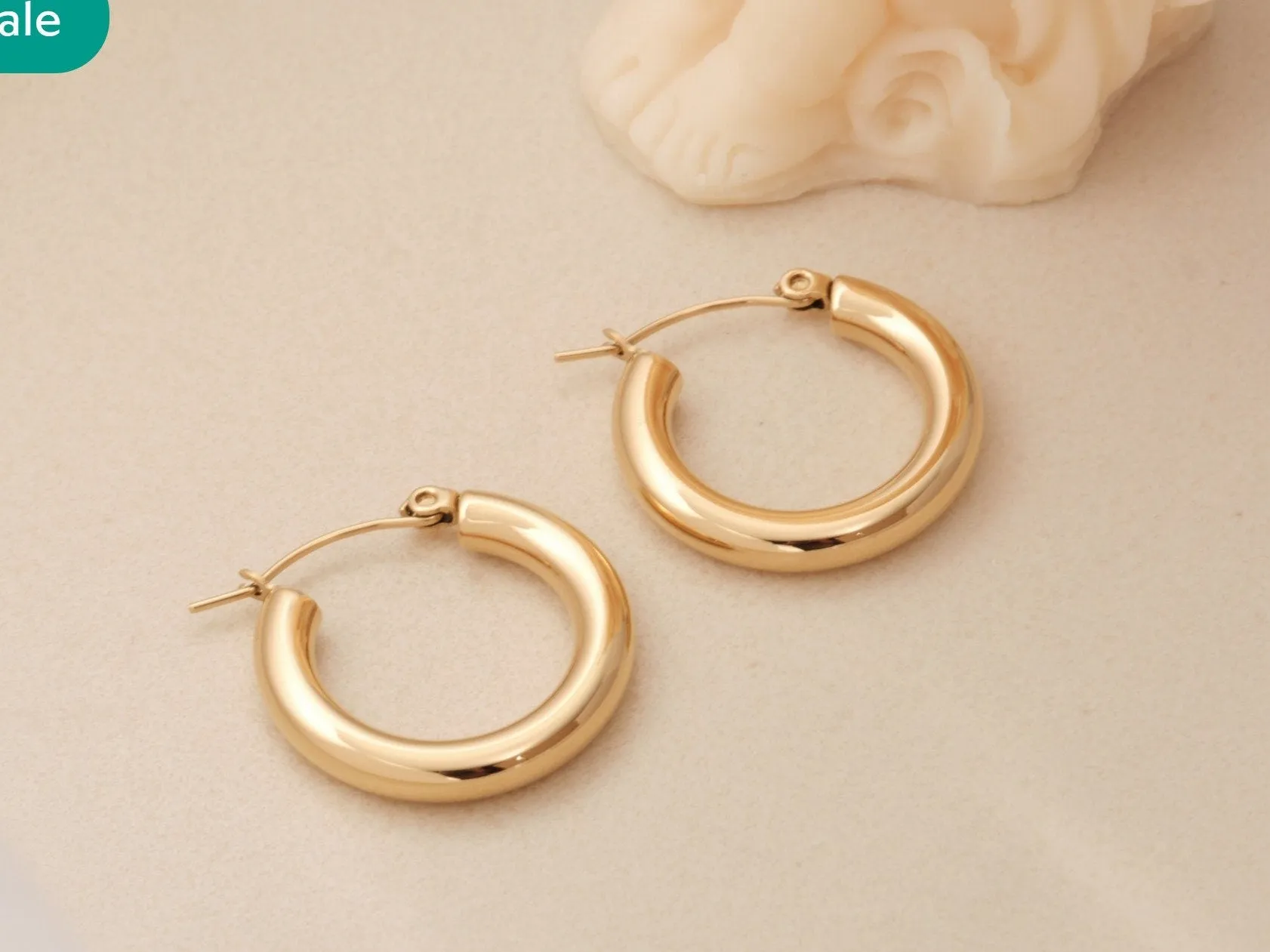 Titanium Gold Hoops Hypoallergenic 18k Gold Hoop Earrings Simple 18k Gold Plated Titanium Fill Nickle Free Minimalistic Chic Dainty