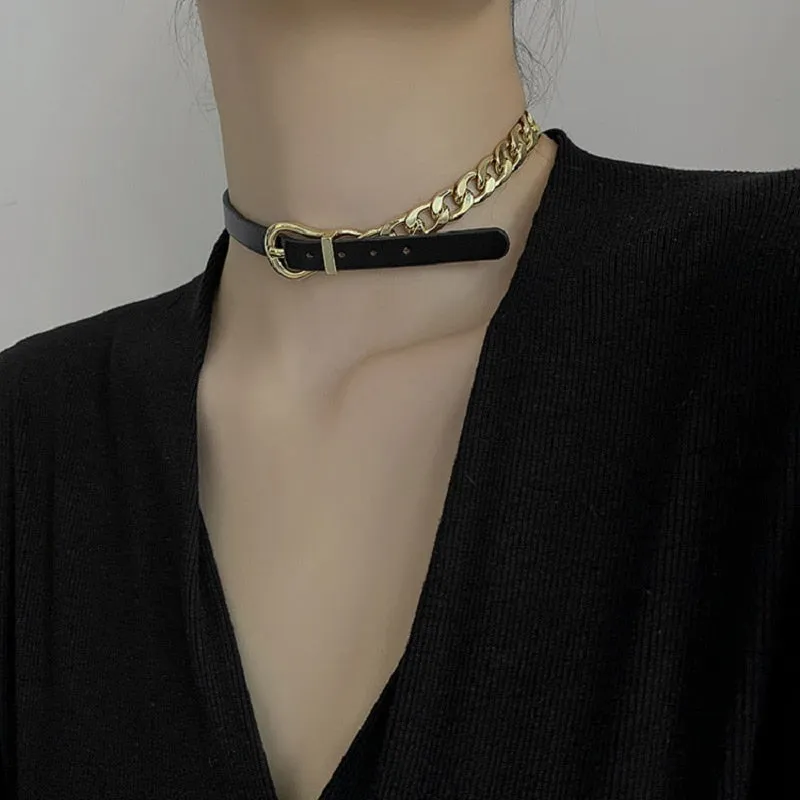 Trendy Buckle Belt Choker Necklace Collection