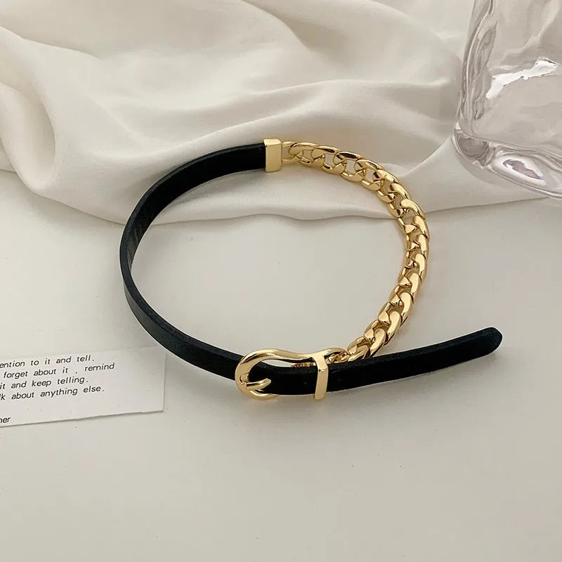 Trendy Buckle Belt Choker Necklace Collection
