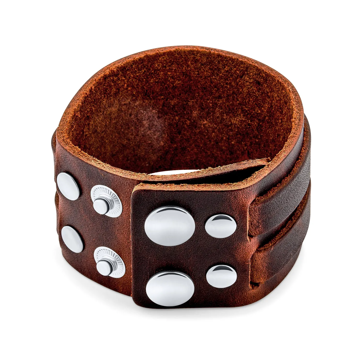 Unisex Hip Hop Wrap Bracelet Retro Biker Punk Rocker Leather Wristband