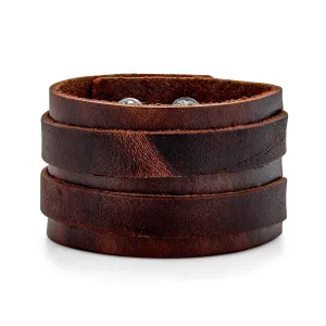 Unisex Hip Hop Wrap Bracelet Retro Biker Punk Rocker Leather Wristband