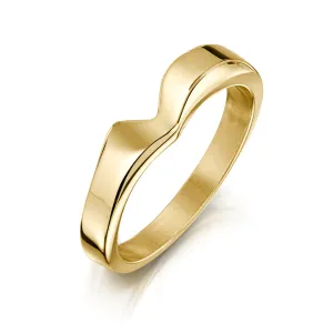 V-shape Wedding Band in 9ct Yellow Gold (RX191)