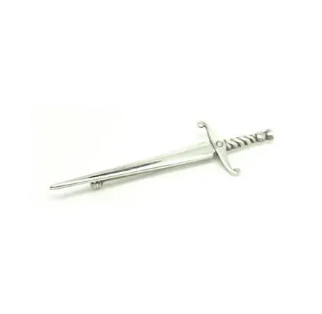 Vintage 1989 Scottish Edinburgh Claymore Sword & Thistle Brooch Kilt Pin