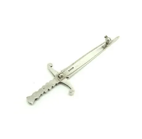 Vintage 1989 Scottish Edinburgh Claymore Sword & Thistle Brooch Kilt Pin