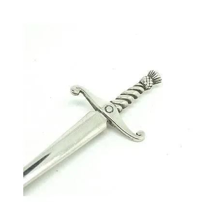 Vintage 1989 Scottish Edinburgh Claymore Sword & Thistle Brooch Kilt Pin