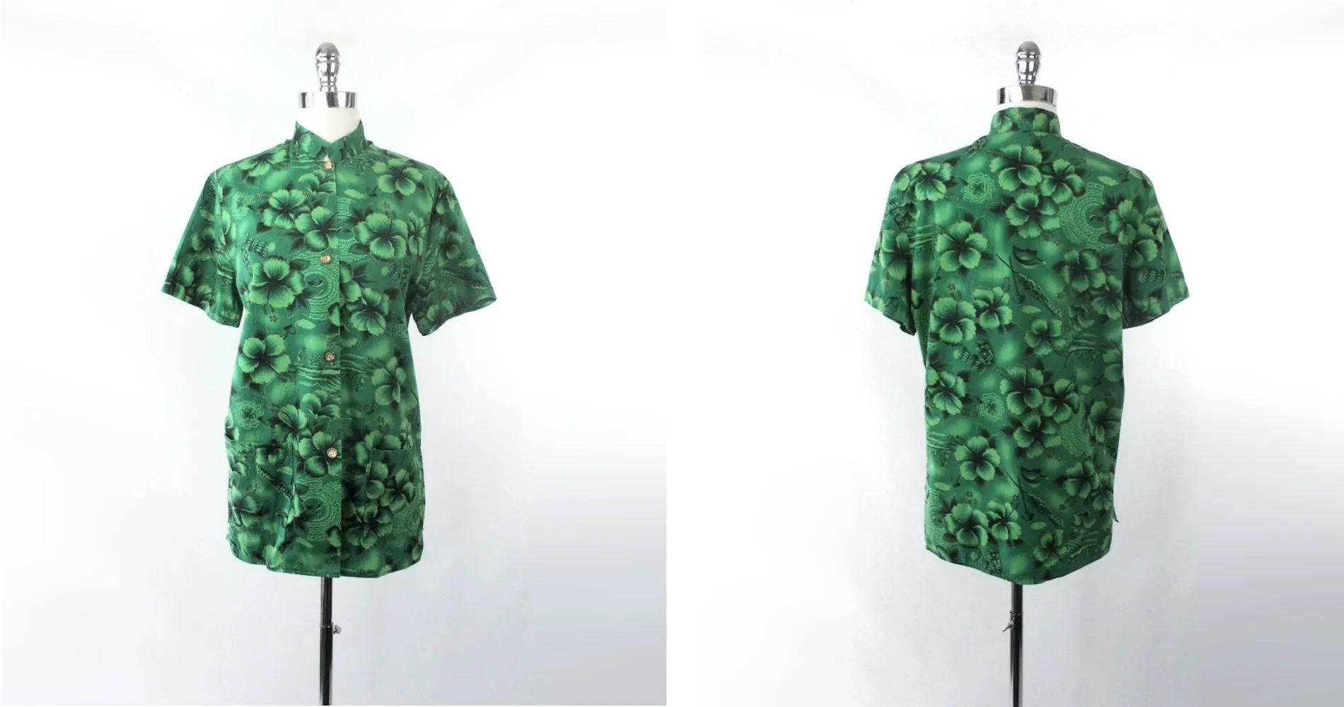 Vintage 50s 60s Green Hawaiian Tea Timer Hostess Top L