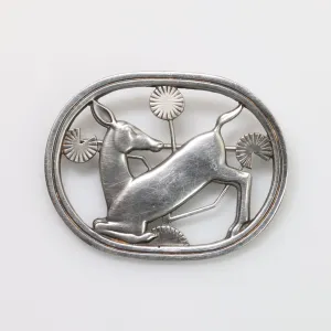 Vintage Georg Jensen Jewelry | Arno Malinowski Kneeling Deer Brooch 256