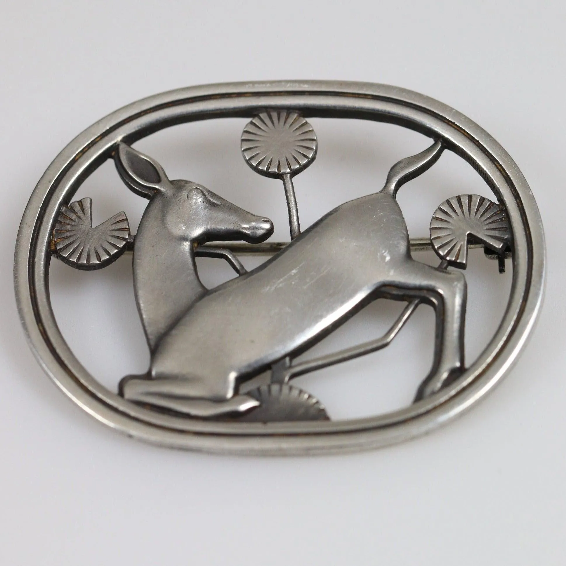 Vintage Georg Jensen Jewelry | Arno Malinowski Kneeling Deer Brooch 256