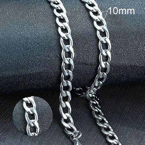 Vnox Men's Cuban Link Chain Necklace Stainless Steel Gold Black Color