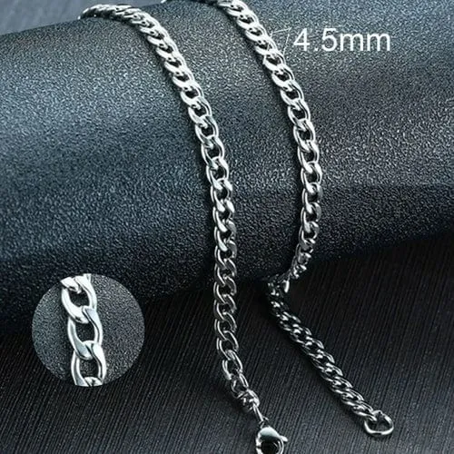 Vnox Men's Cuban Link Chain Necklace Stainless Steel Gold Black Color