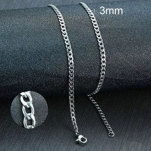 Vnox Men's Cuban Link Chain Necklace Stainless Steel Gold Black Color