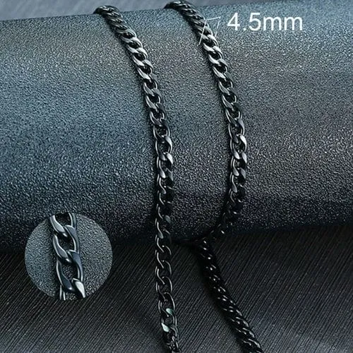 Vnox Men's Cuban Link Chain Necklace Stainless Steel Gold Black Color