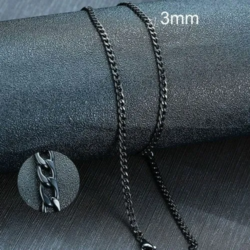 Vnox Men's Cuban Link Chain Necklace Stainless Steel Gold Black Color