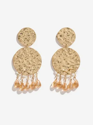Westside Accessories Gold Gemstone Round Dangler Earrings