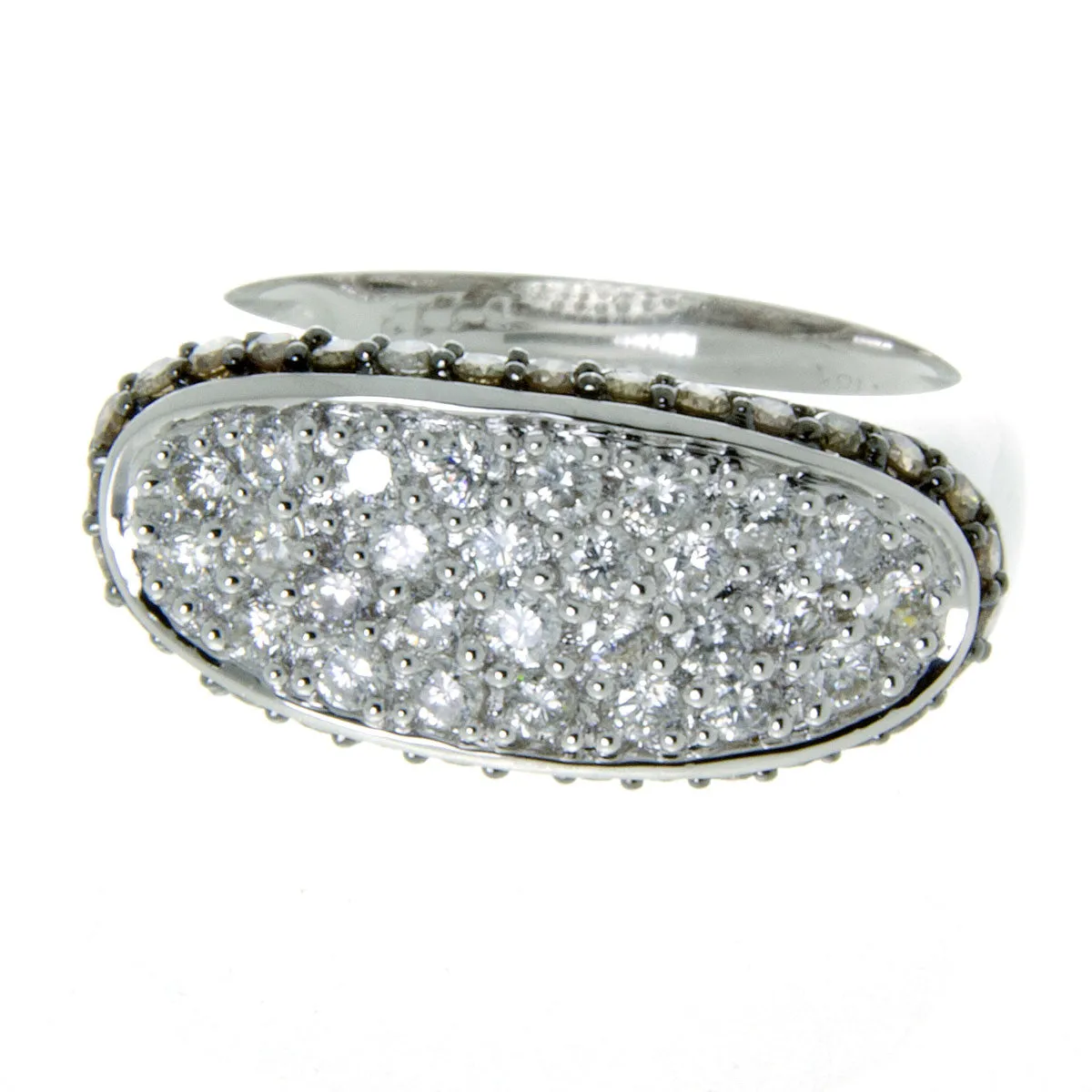 White & Chocolate Pavé Diamond Ring