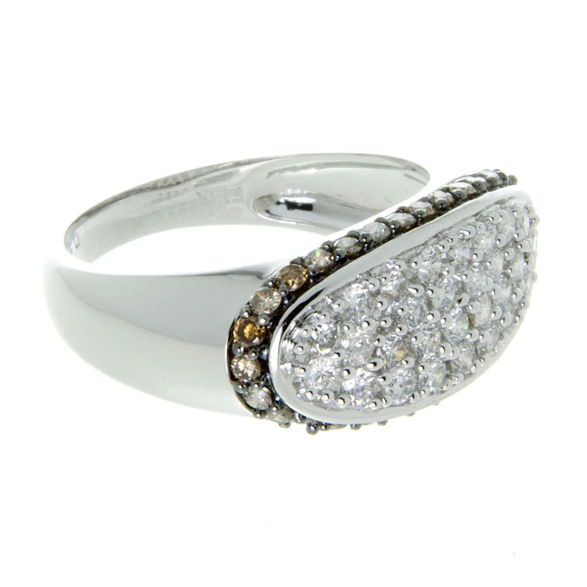 White & Chocolate Pavé Diamond Ring