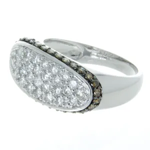 White & Chocolate Pavé Diamond Ring