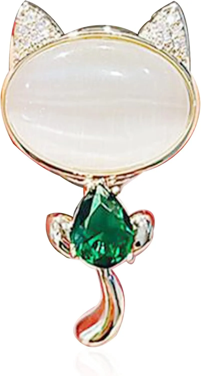 Women Vintage Crystal Cute Cat Brooches For Women Pins Clothing Bag Accessories