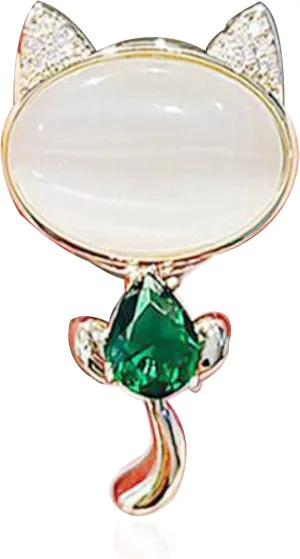 Women Vintage Crystal Cute Cat Brooches For Women Pins Clothing Bag Accessories