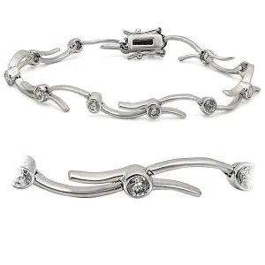 Women's Bracelets - LO1404 - Matte Rhodium & Rhodium Brass