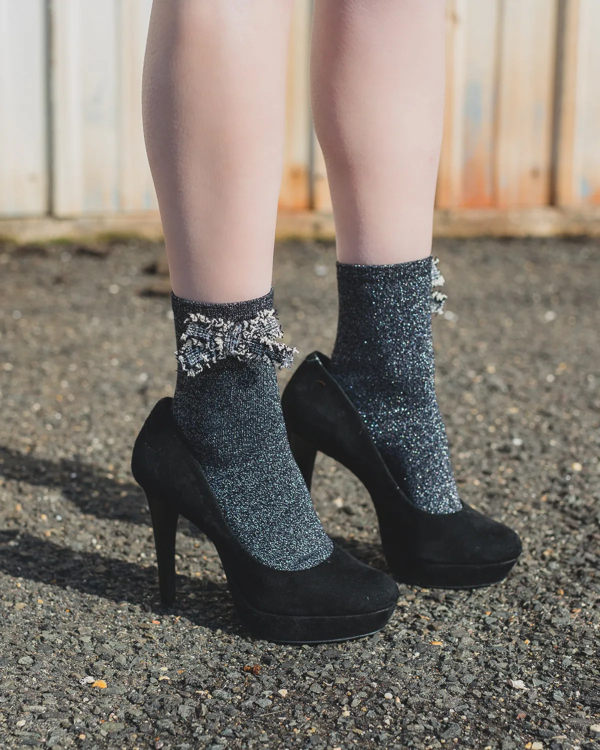 Women's Glitter Dream Bow Cotton Blend Anklet Sock
