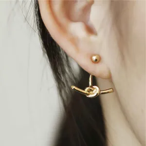 Wren Modern Minimalist Knot Ear Jacket Earrings