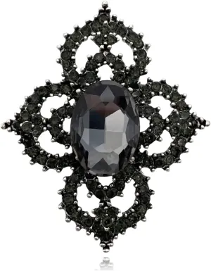 XGALBLA Vintage Cross Shape Austrian Crystal Rhinestone Brooch Pin Elegant Jewelry for Women