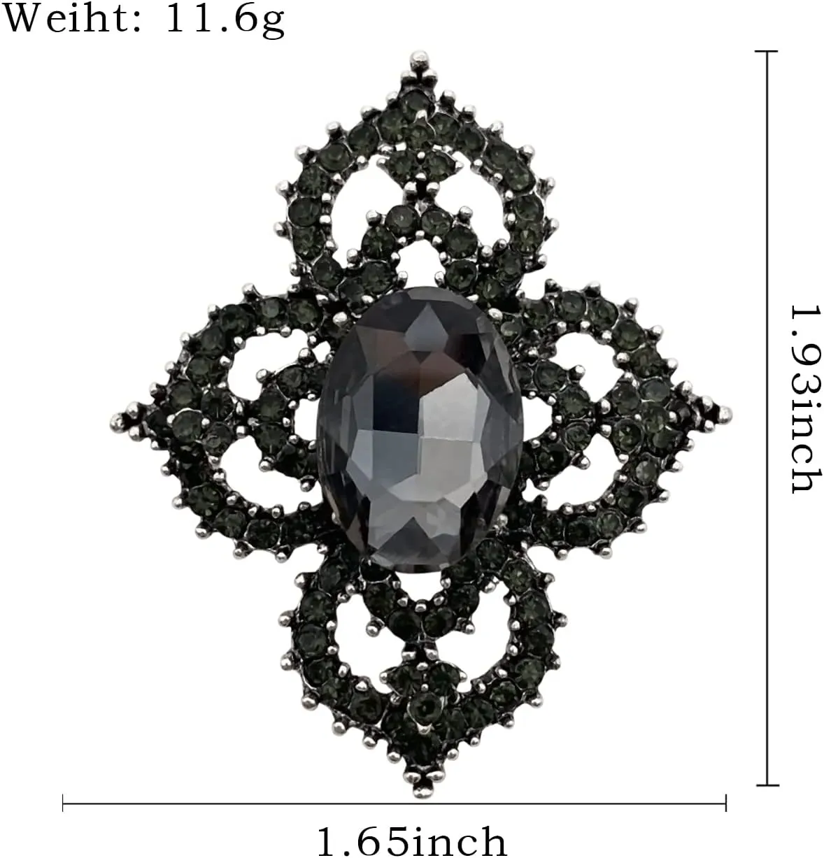 XGALBLA Vintage Cross Shape Austrian Crystal Rhinestone Brooch Pin Elegant Jewelry for Women