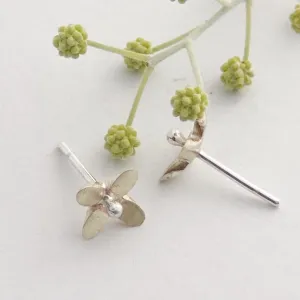 Yellow gold Star flower with silver ball