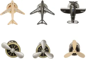 yueton 6PCS Airplane Brooch Pin Rhinestone Airplane Brooch Fashion Aircraft Lapel Pin Aviator Brooch Pin Jacket Jewelry Accessories for Women Men